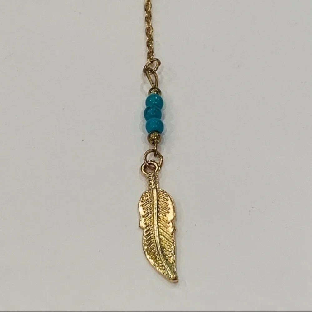 💐5/25 southwestern long Y drop gold tone necklace - Picture 2 of 7